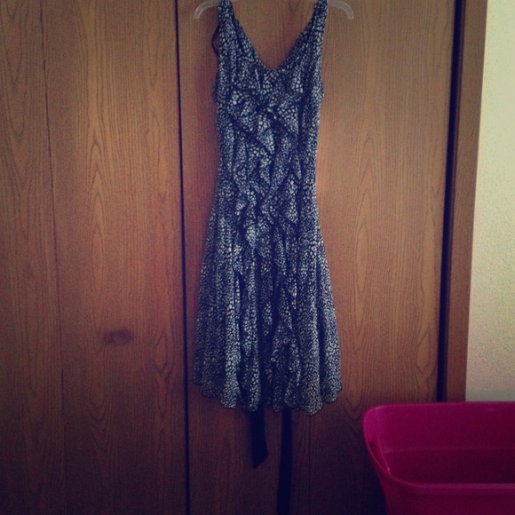 Navy and white summer dress