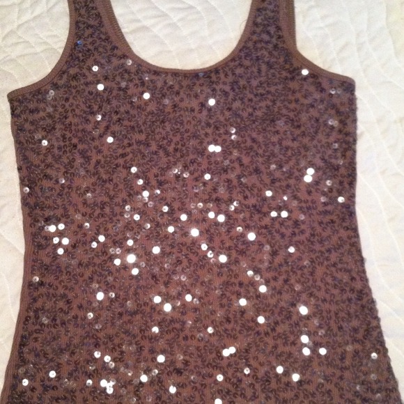 Express Tops - Express Shimmery Sequence Tank Top