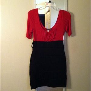 Red and black dress