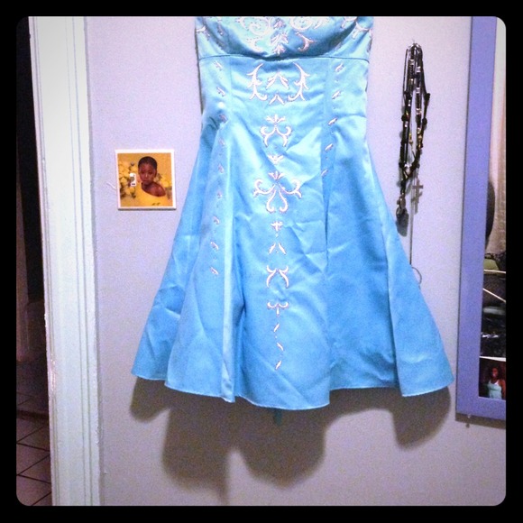 Gorgeous light blue prom dress