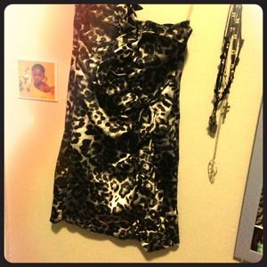 Cheetah print ruffle dress