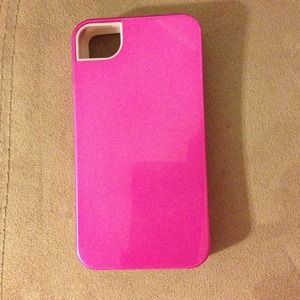 Pink silicone and hard iPhone 4S case