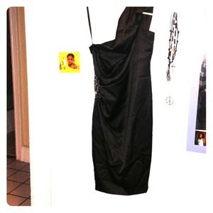 Black one shoulder dress