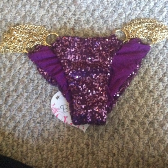 SOLD** NWT RARE Beach Bunny gold & purple Sequin!