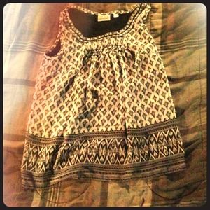 Black, white and gray top