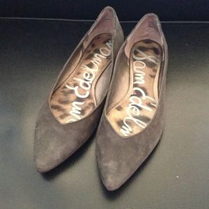 Sam Edelman grey pointy toed flats
