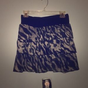 Grey and black zebra skirt