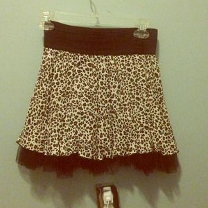 Cheetah print frill skirt