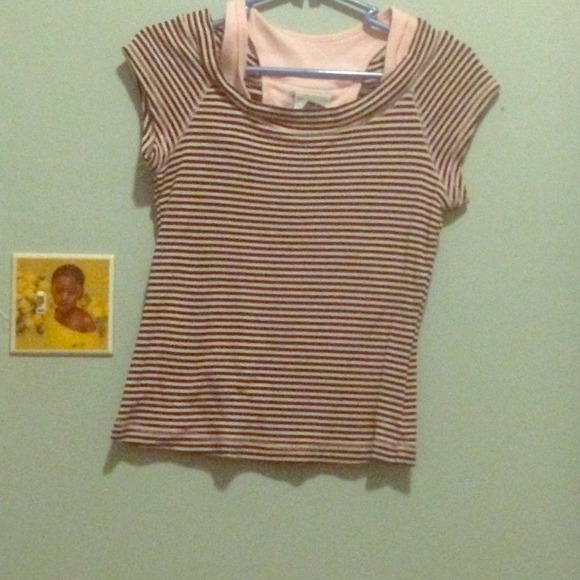 Vintage short sleeve striped top