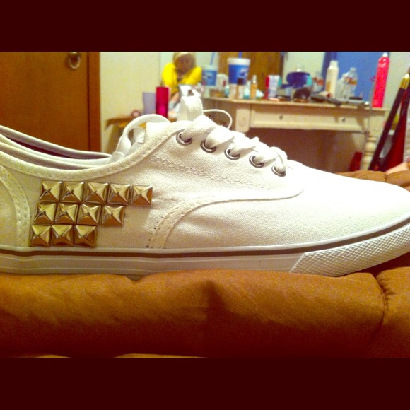 Studded White Shoes.