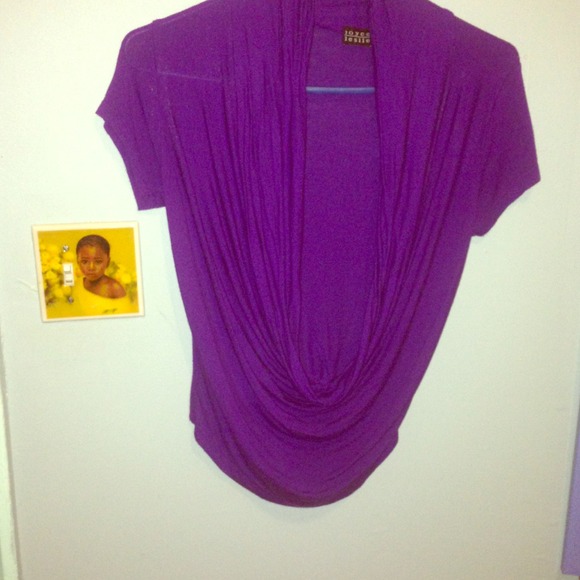 Cowl neck purple blouse