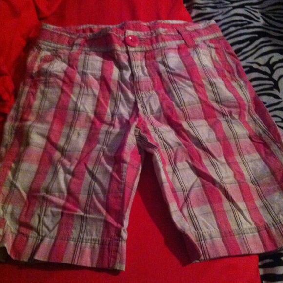 Cute girl plaid shorts