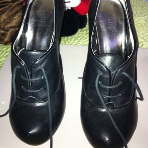 Black leather booties