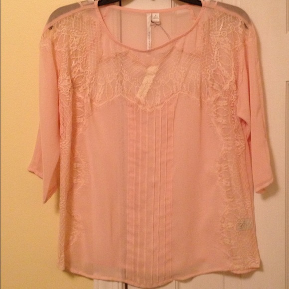 🚫SOLD🚫LC Lauren Conrad pink sheer blouse - Picture 2 of 4