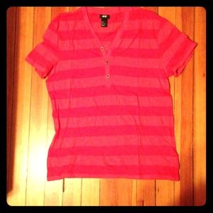 H&M Rose Button T-Shirt