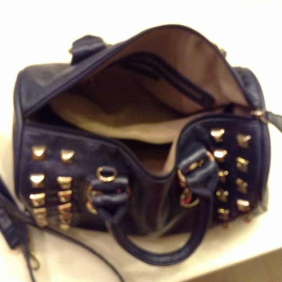 Dark/Navy Studded Purse with Crossbody strap - Picture 4 of 4