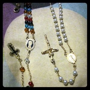 Rosary bundle with extension and small statue