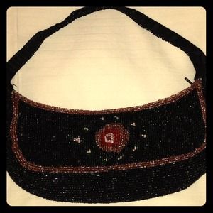 Moyna fully beaded bag in the necessary black