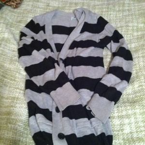 Striped Pol Long Cardigan