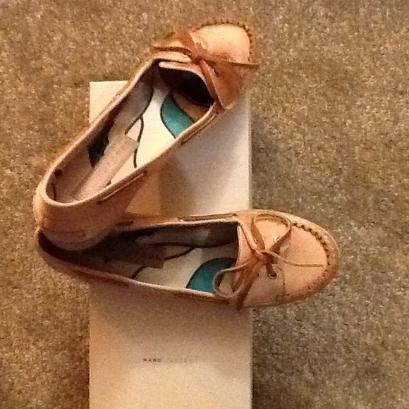 Marc Jacobs "Joan" satin blush color boat shoes