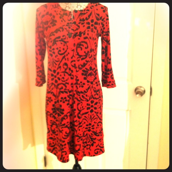 Chico's red & black dress