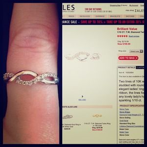 Reserved: 10k Diamond infinity style band ring.