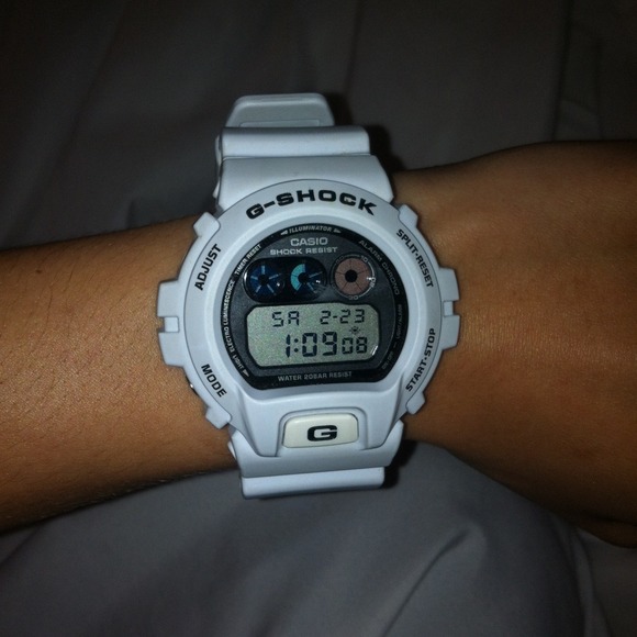 White G Shock watch.