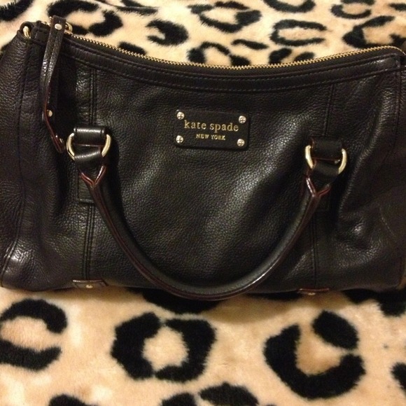 Black leather satchel