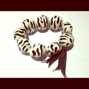 Wooden Zebra Printed Bracelet