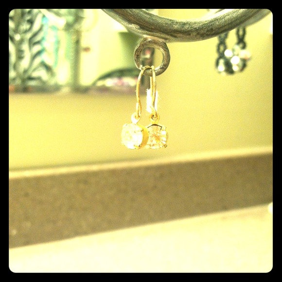 Rhinestone short hanging earrings