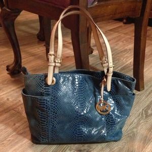 Michael Kors {authentic} Snake Skin Jet Set tote