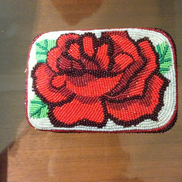 Beaded Rose Belt Buckle