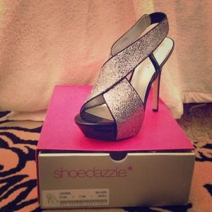 Leona silver sparkly hight heels