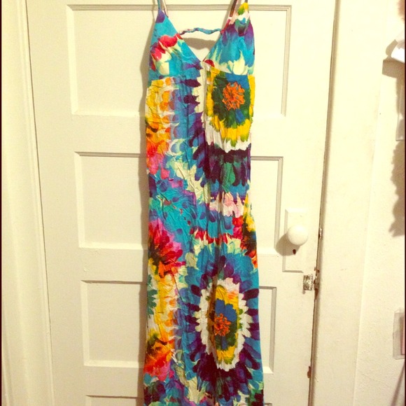 Long Rainbow TieDye Dress