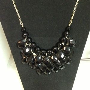 Statement Black bib necklace-NEW