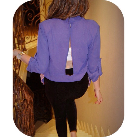 🎽Periwinkle blue/bubblegum pink🎀 chiffon blazer