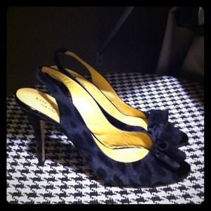 Kate Spade peep toe slingbacks, black (adorable!)