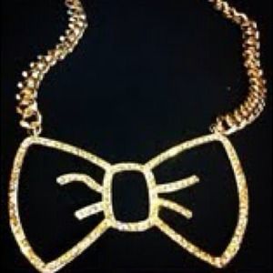 10kgp PRETTY KITTY crystal BOW necklace