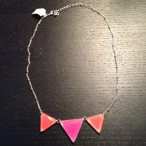 🚫Sold🚫Gold/NeonPink-Orange Triangle Necklace