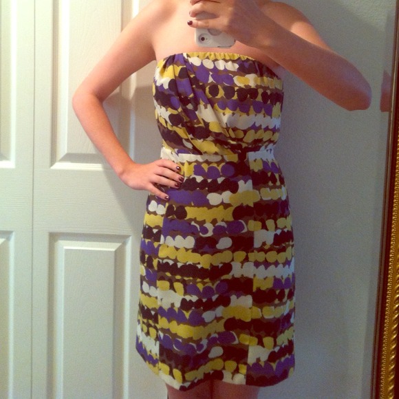 Multicolor Strapless Cocktail Dress