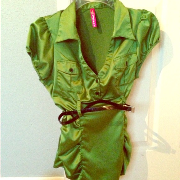 Silky green blouse