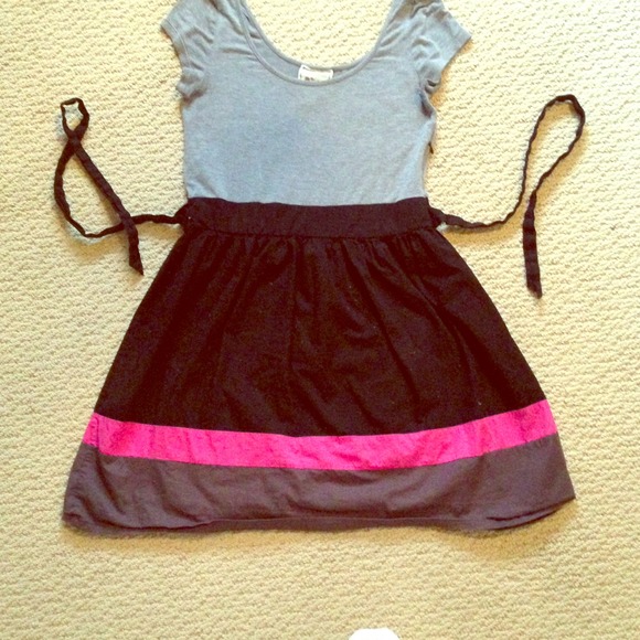 Grey black and pink dress