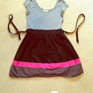Grey black and pink dress