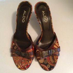 Aldo heels with brown buckle