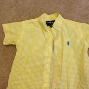 Yellow boys polo.