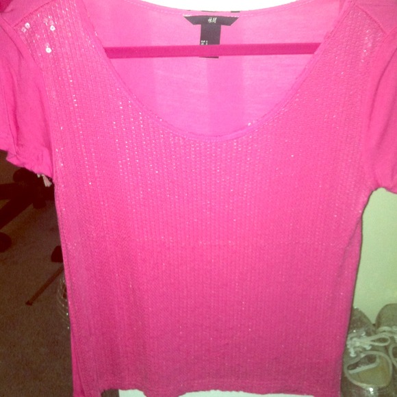 H&M Pink Sequin Top