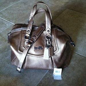 Authentic Coach Bronze Leather Handbag