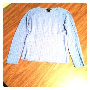 Blue Cable Knit Cashmere Sweater