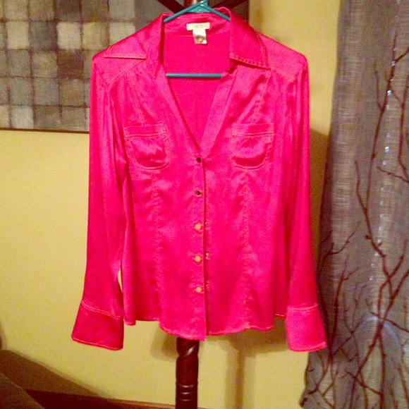Hot Pink Button Down Cache Shirt