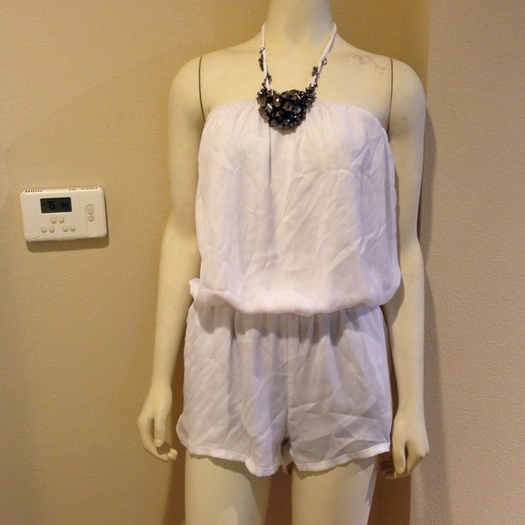 5 for $50! Sexy white romper with beads - Picture 1 of 4